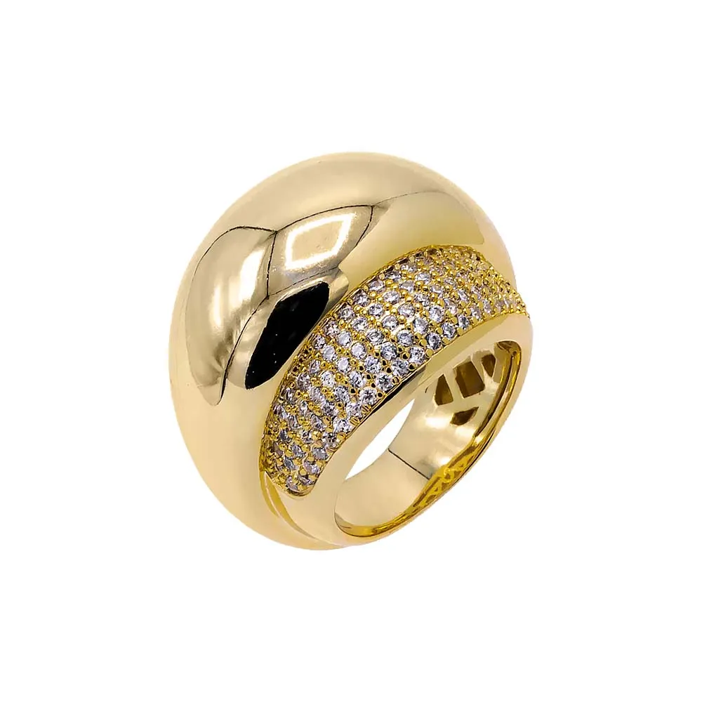 Solid/Pavé Double Dome Chunky Ring
