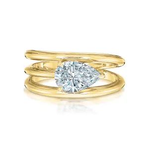 Spiral Pear Cocktail Ring