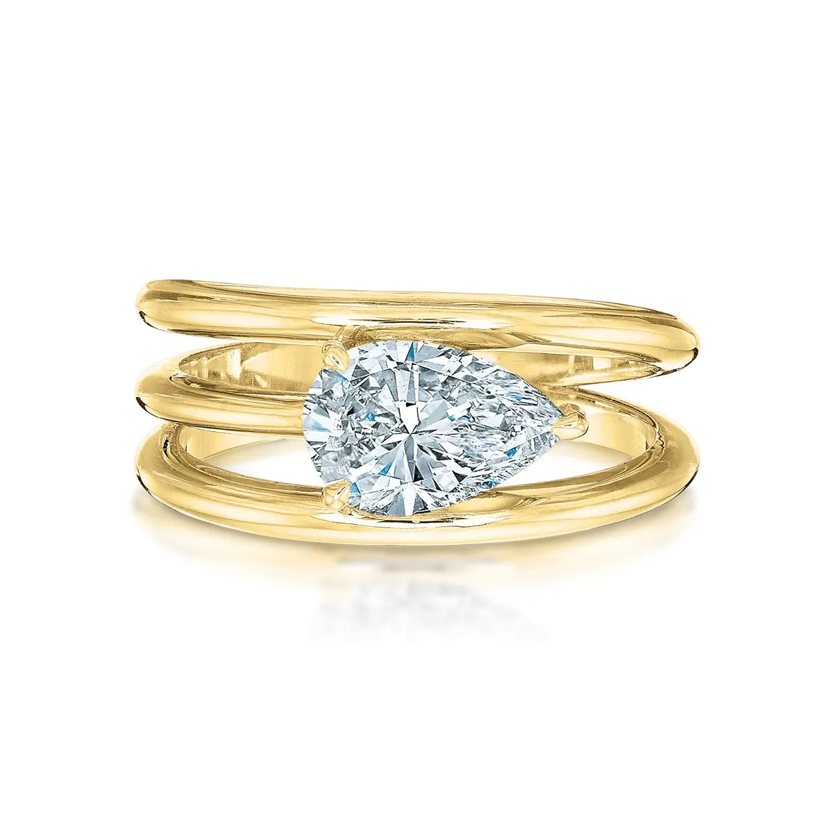 Spiral Pear Cocktail Ring