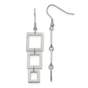 Stainless Steel Rectangle Dangle Earrings