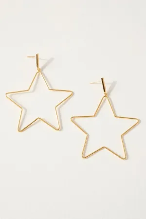 Star Dangle Hoop Earrings