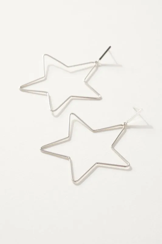 Star Dangle Hoop Earrings