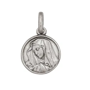 Sterling Silver (13mm) Virgin Mary Madonna Pendant