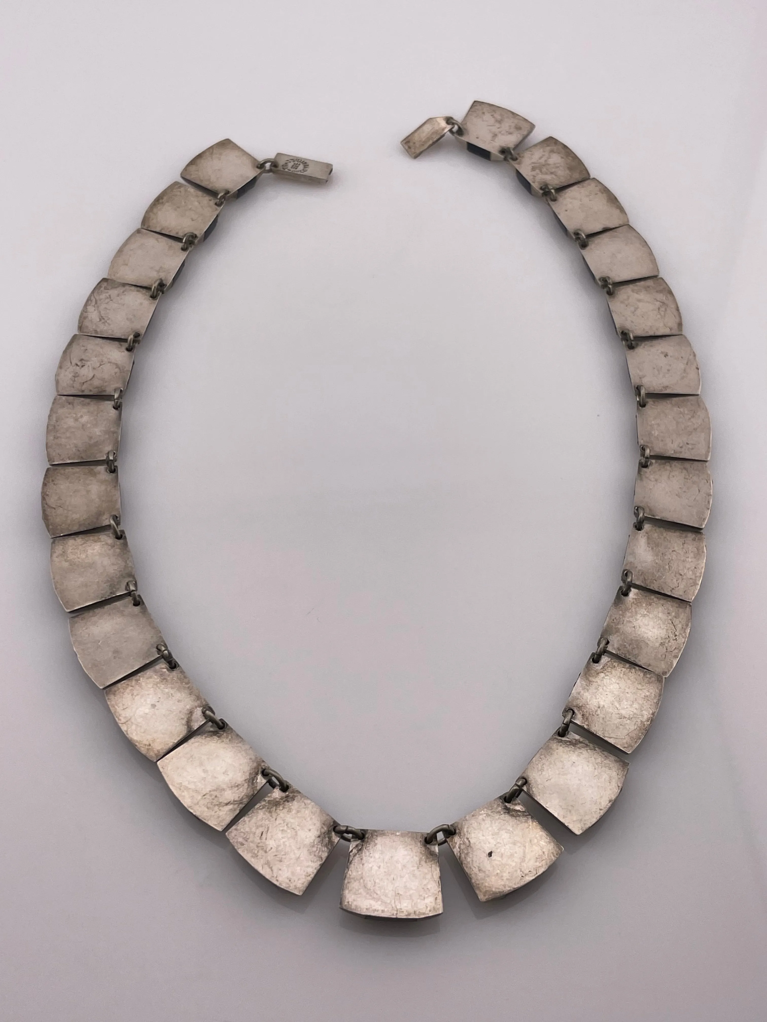 sterling silver 15-1/2" sodalite collar necklace