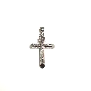 Sterling Silver (21.5mm) Filigree Tube Crucifix Pendant