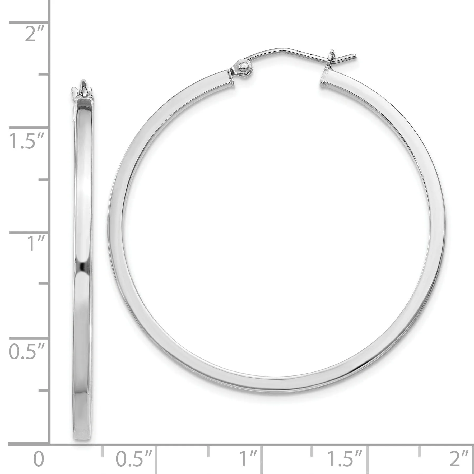 Sterling Silver 2MM Square Tube Hoop Earrings