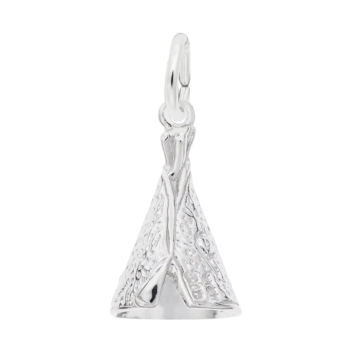 Sterling Silver 3D Teepee Charm Pendant