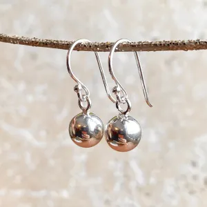 Sterling Silver Dangle 8mm Balls Shepherd Hook Earrings