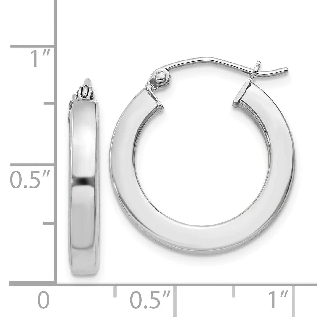 Sterling Silver D.C Square Tube Hoop Earrings