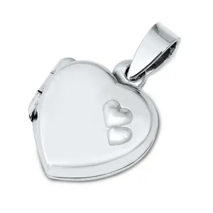 Sterling Silver High Polish Promise Heart Locket Pendant Love Cute Charm 925 New