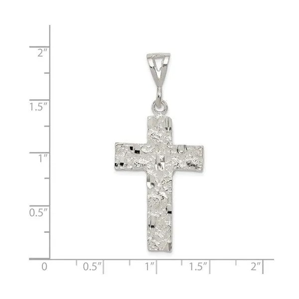 Sterling Silver Nugget Cross Pendant