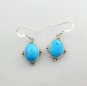 Sterling SIlver Sleeping Beauty Turquoise Earrings