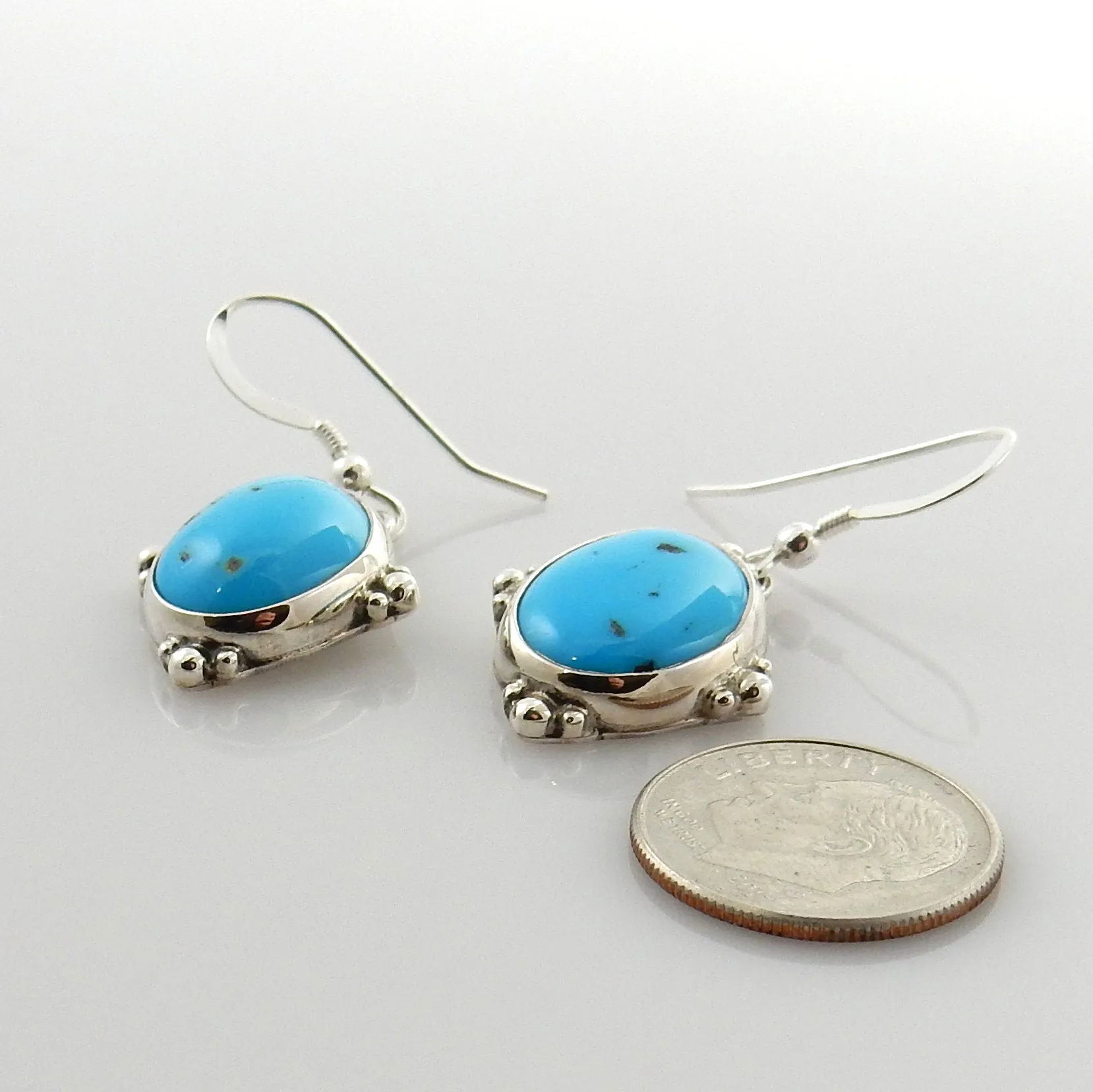 Sterling SIlver Sleeping Beauty Turquoise Earrings