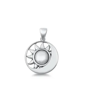 Sterling Silver Unique Sun & Moon Pendant Day Night Harmony Charm 925 New