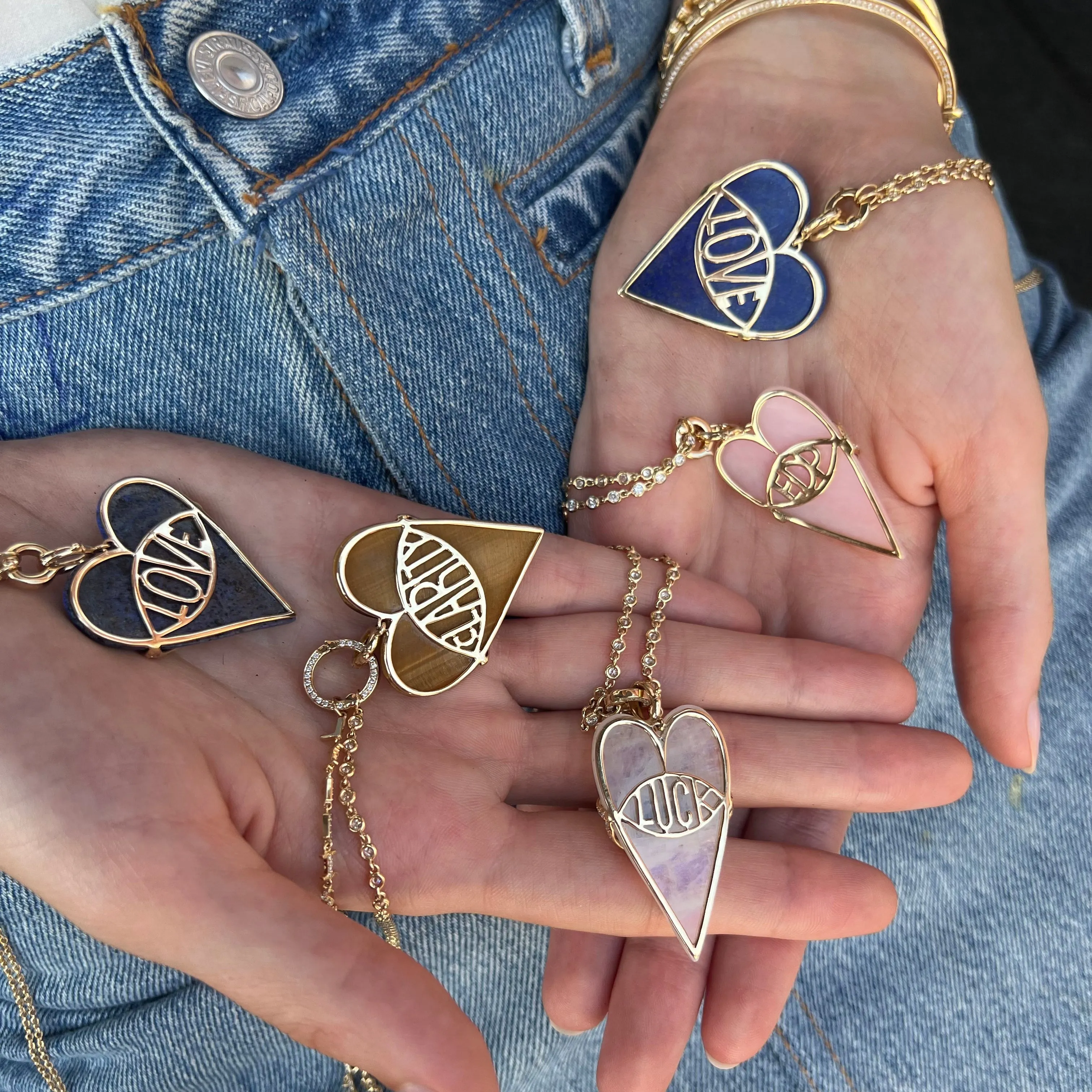 Stoned Heart Pendants
