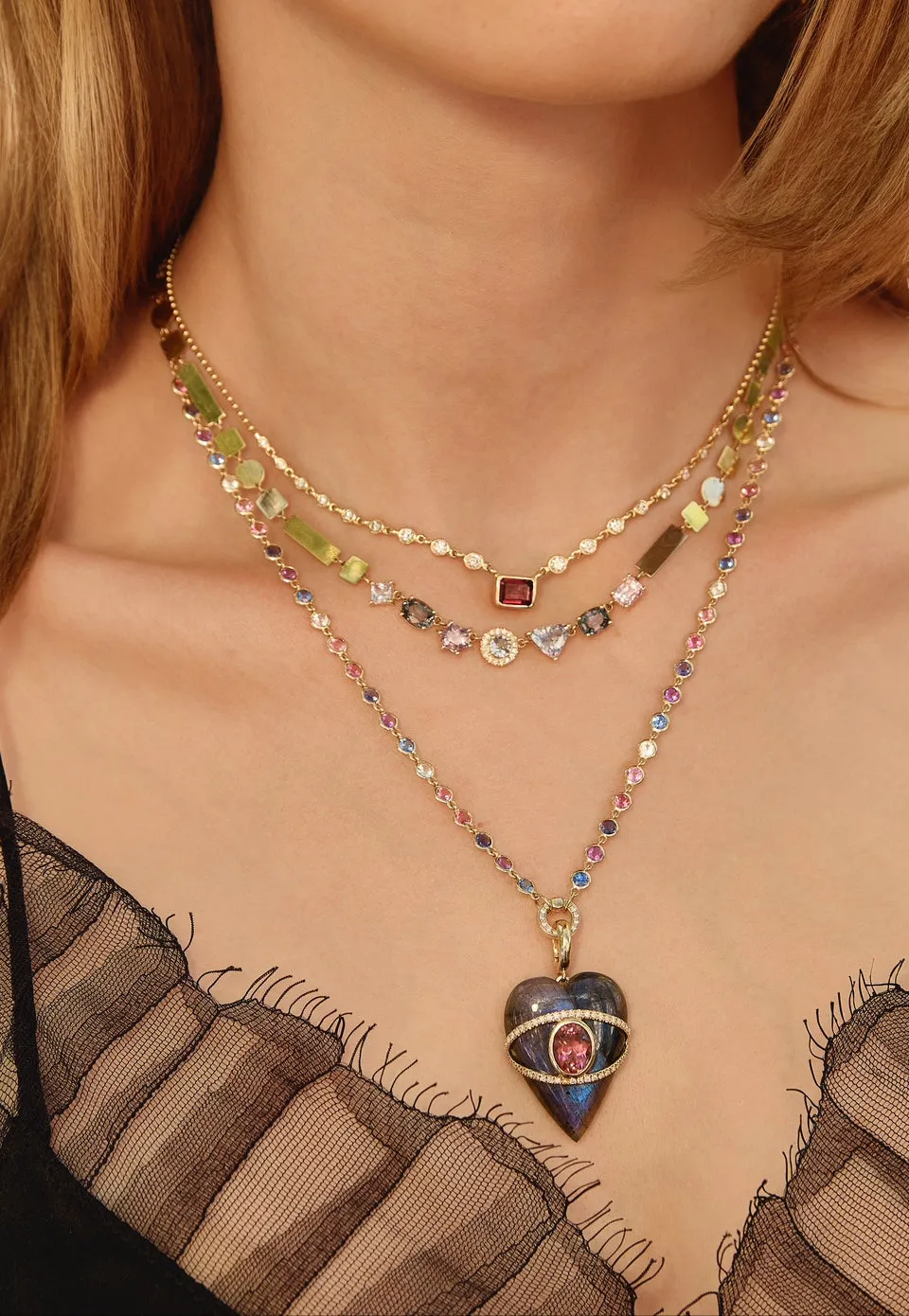 Stoned Heart Pendants