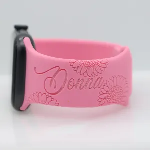 Sunflower Engraved Smart Watch Band Compatible Apple Watch Band