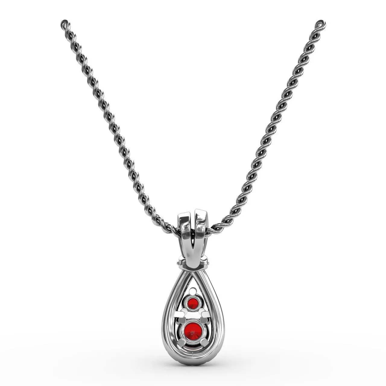 Teardrop Ruby and Diamond Pendant