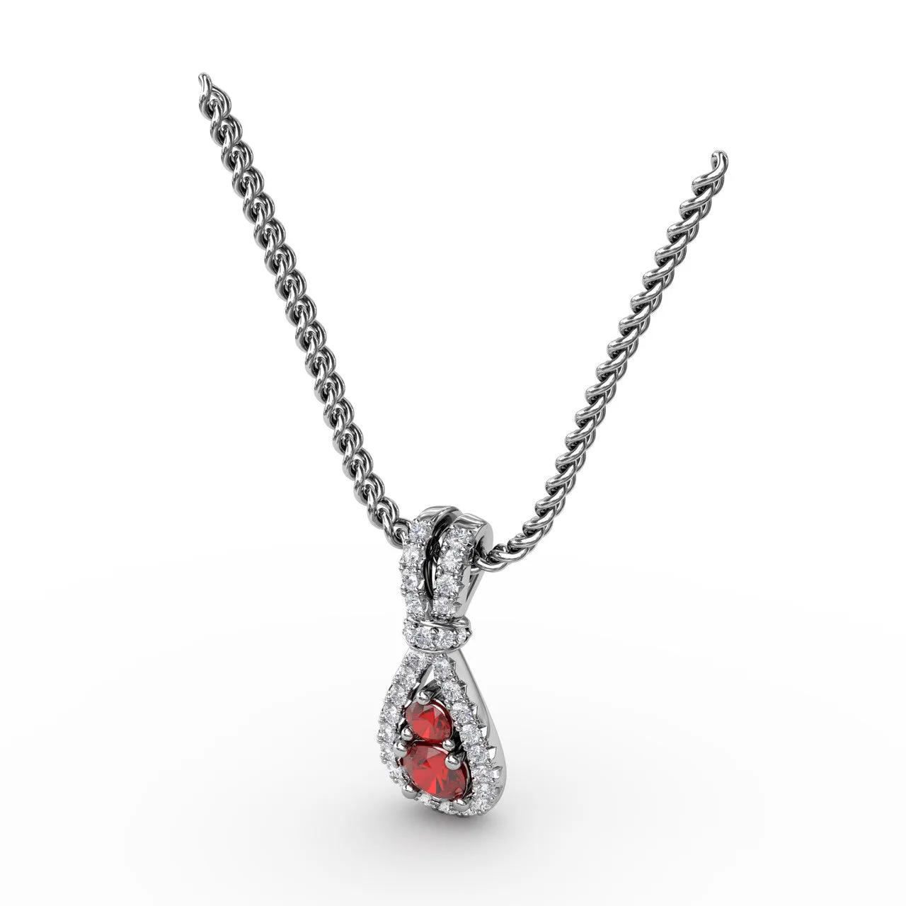 Teardrop Ruby and Diamond Pendant