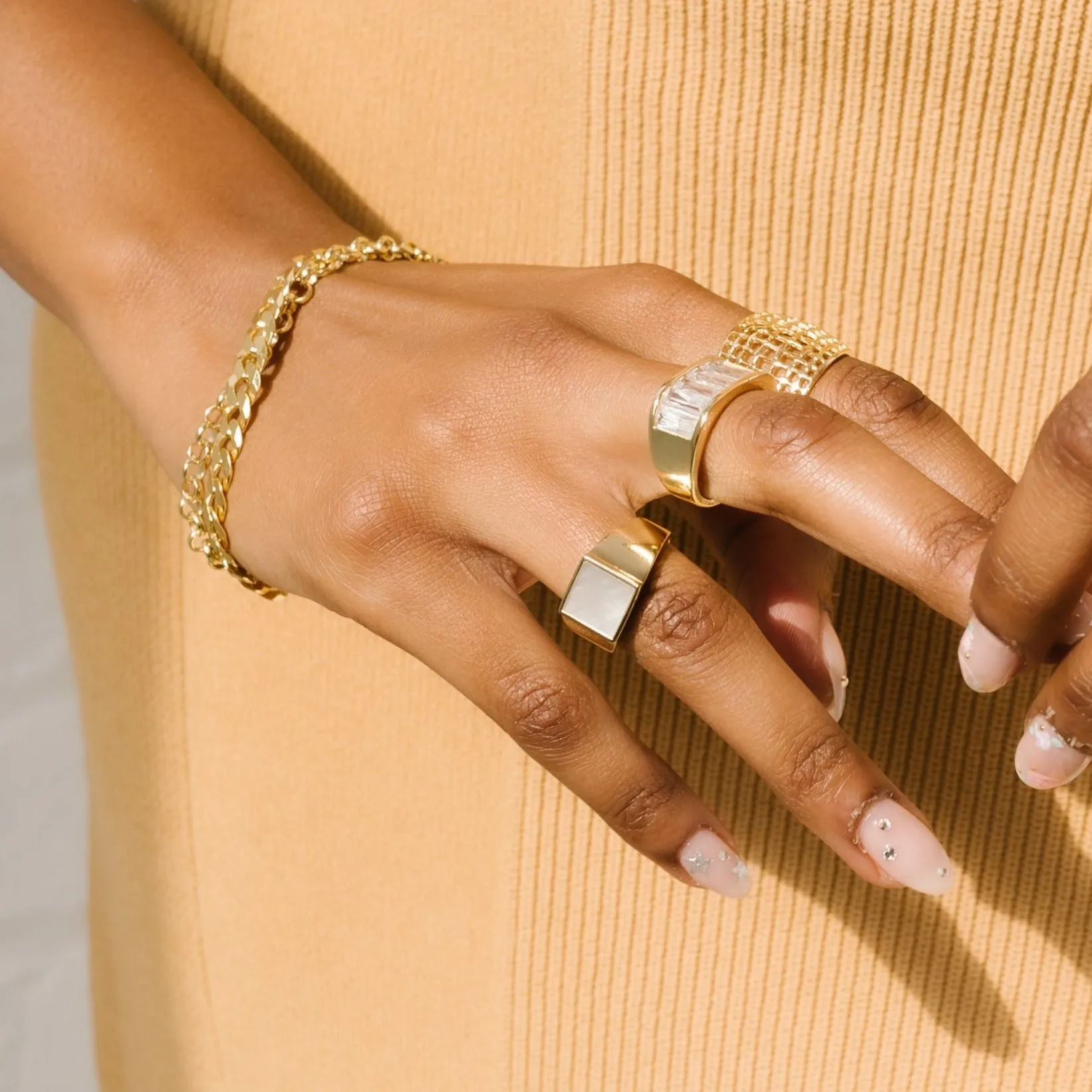 THE MOTHER OF PEARL SQUARE RING