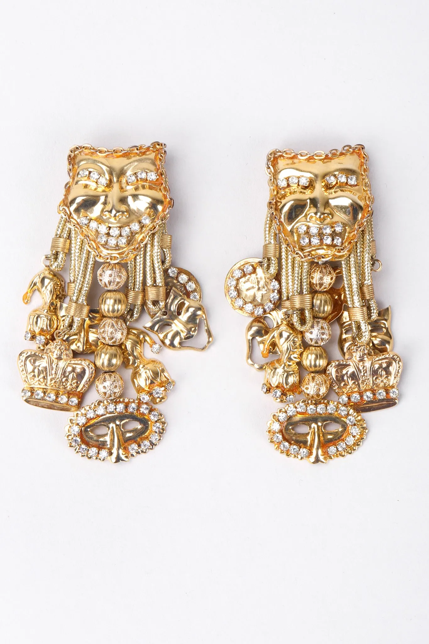 Thespian Mask Charm Earrings