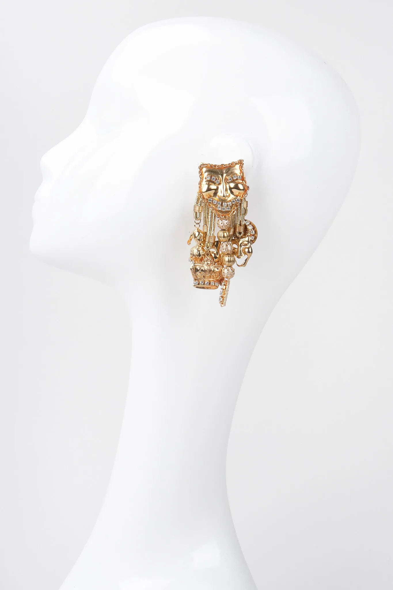 Thespian Mask Charm Earrings