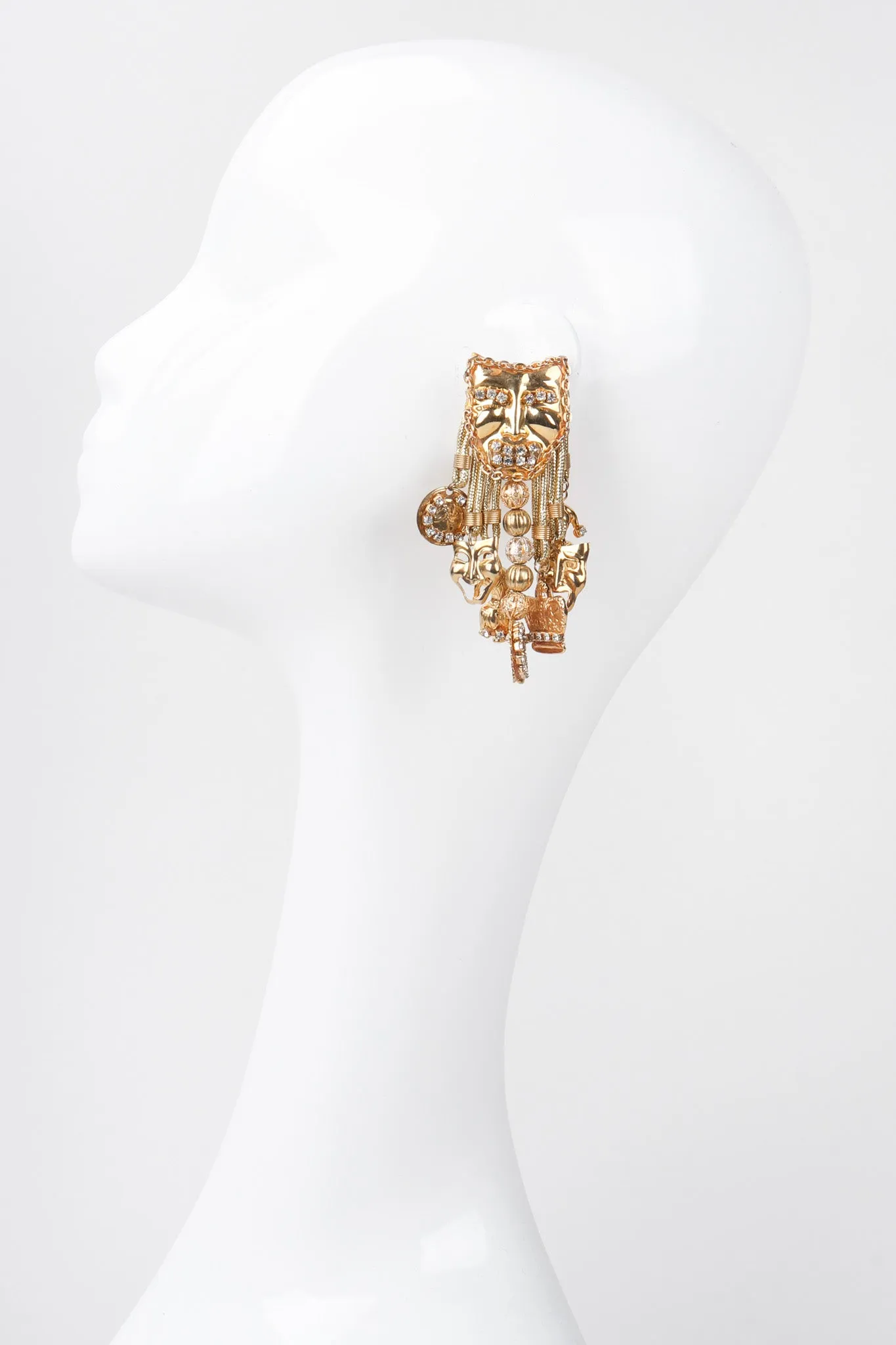 Thespian Mask Charm Earrings
