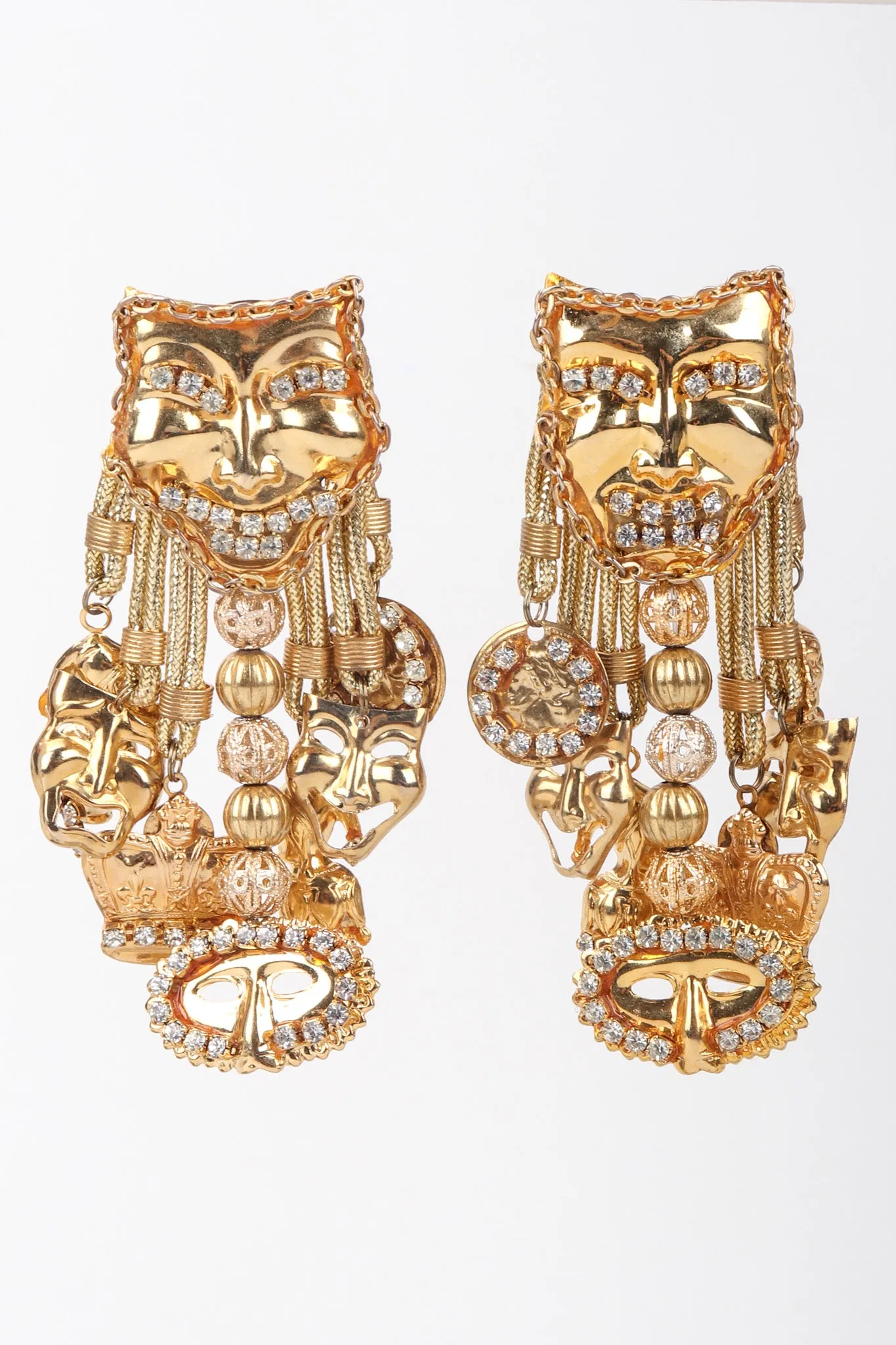 Thespian Mask Charm Earrings