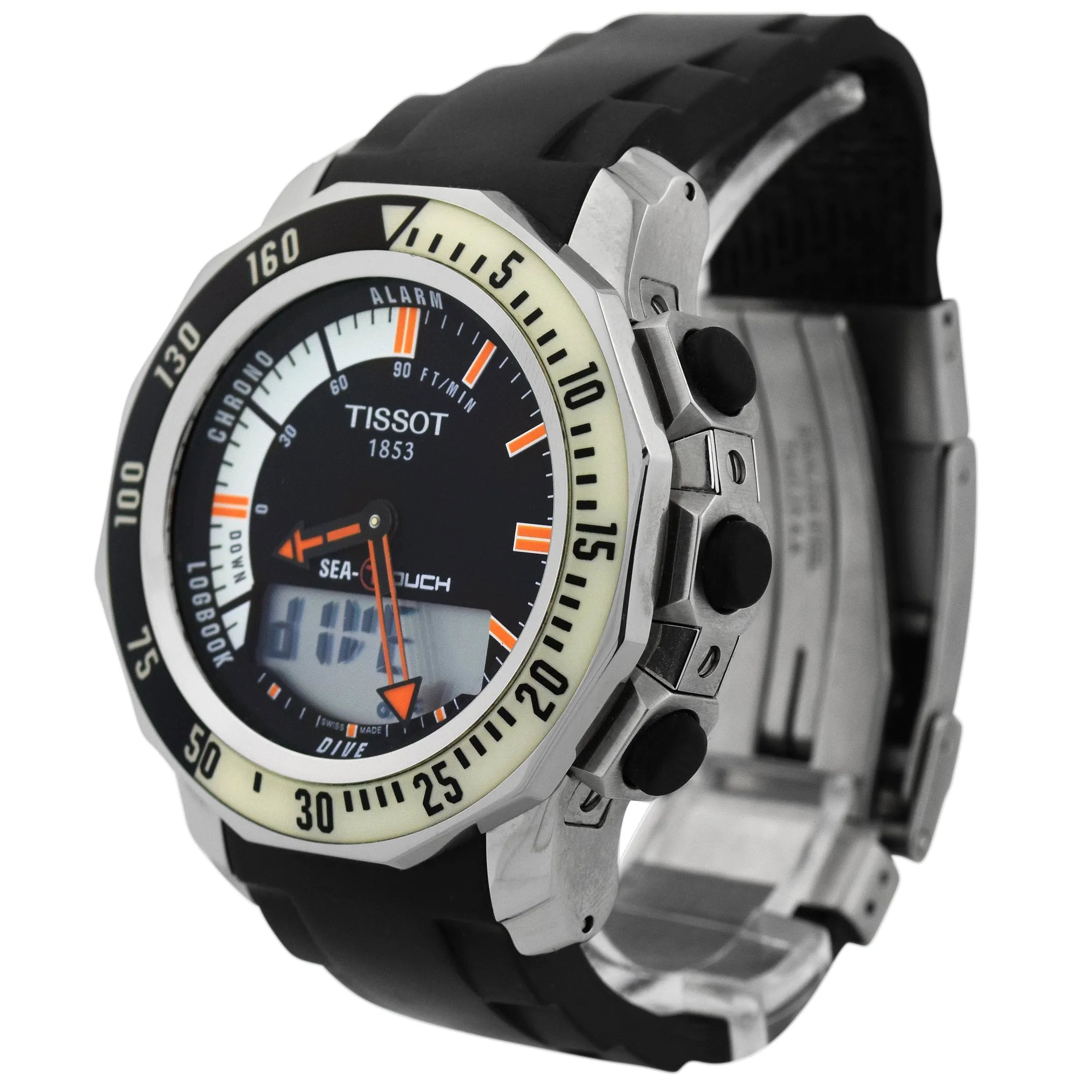 Tissot Men's Sea-Touch Stainless Steel 44mm Black Digital Dial Watch Reference #: T026.420.17.281.00