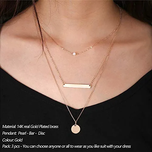 Turandoss Dainty Layering Pearls Necklace