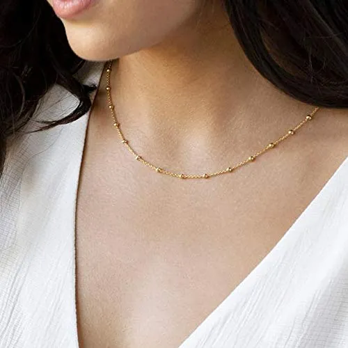 Turandoss Dainty Layering Pearls Necklace