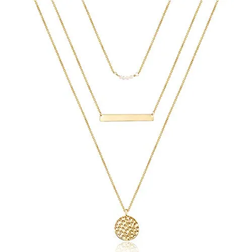 Turandoss Dainty Layering Pearls Necklace