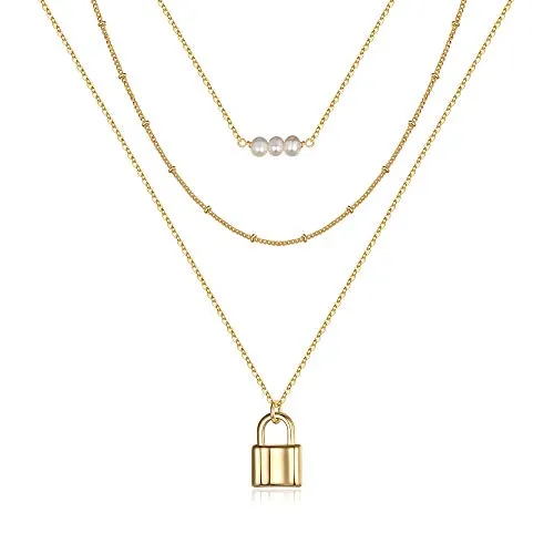 Turandoss Dainty Layering Pearls Necklace