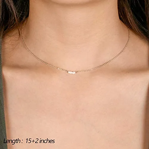 Turandoss Dainty Layering Pearls Necklace