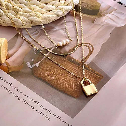 Turandoss Dainty Layering Pearls Necklace