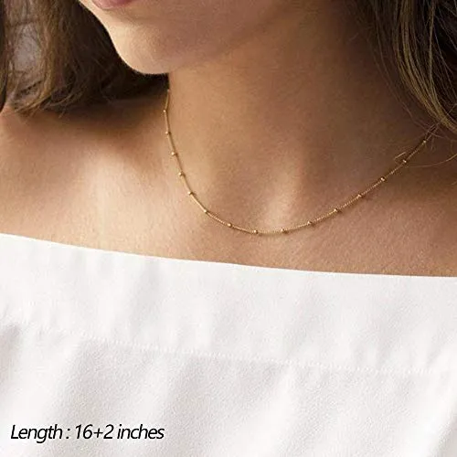 Turandoss Dainty Layering Pearls Necklace
