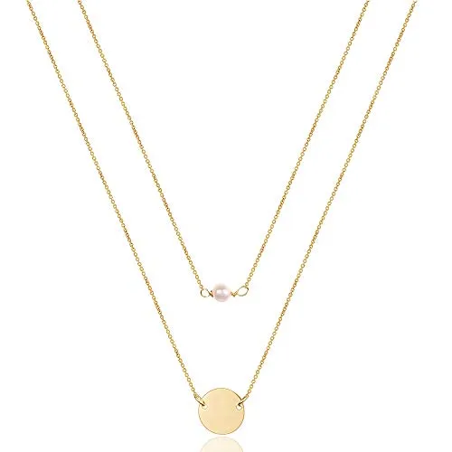 Turandoss Dainty Layering Pearls Necklace