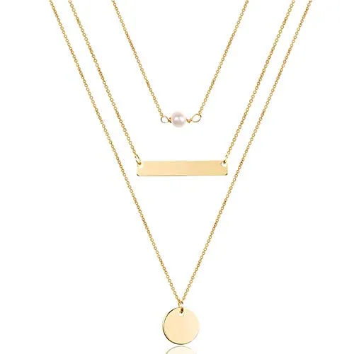 Turandoss Dainty Layering Pearls Necklace