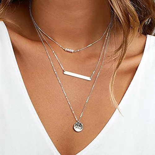 Turandoss Dainty Layering Pearls Necklace