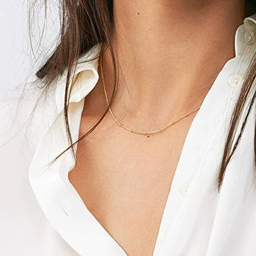 Turandoss Dainty Layering Pearls Necklace