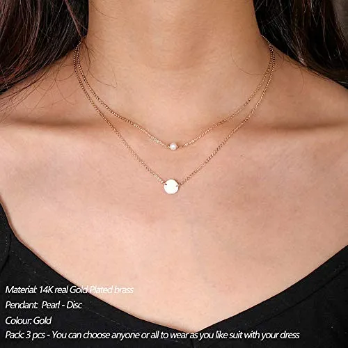 Turandoss Dainty Layering Pearls Necklace