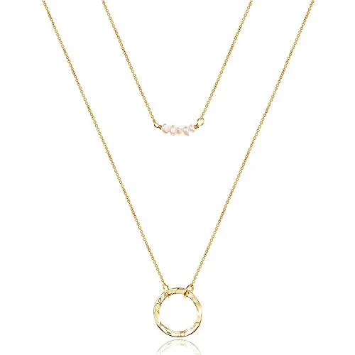 Turandoss Dainty Layering Pearls Necklace