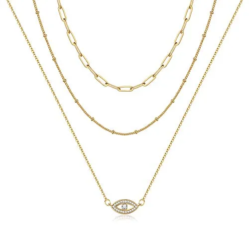 Turandoss Dainty Layering Pearls Necklace