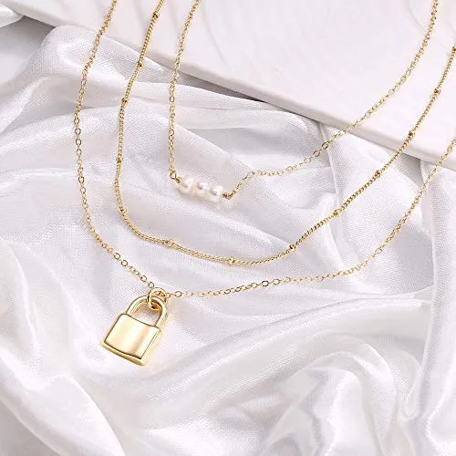 Turandoss Dainty Layering Pearls Necklace