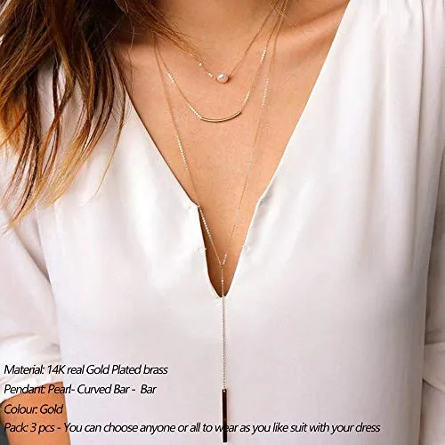 Turandoss Dainty Layering Pearls Necklace