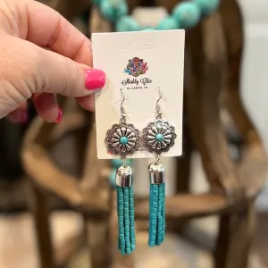 Turquoise Tassel Earrings