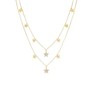 Two In One Stars Necklace/Choker