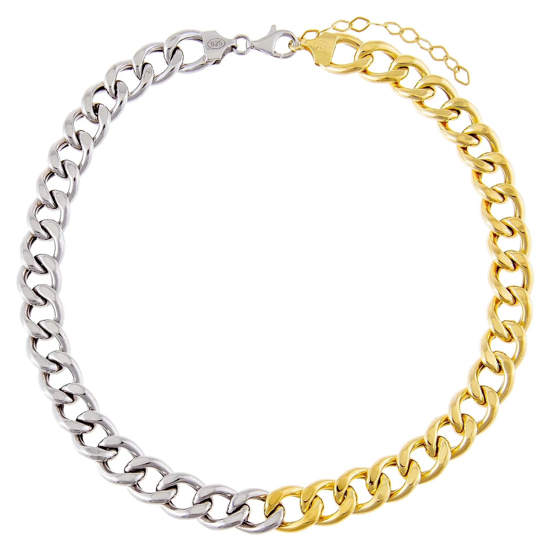 Two Tone Miami Curb Large Links Choker