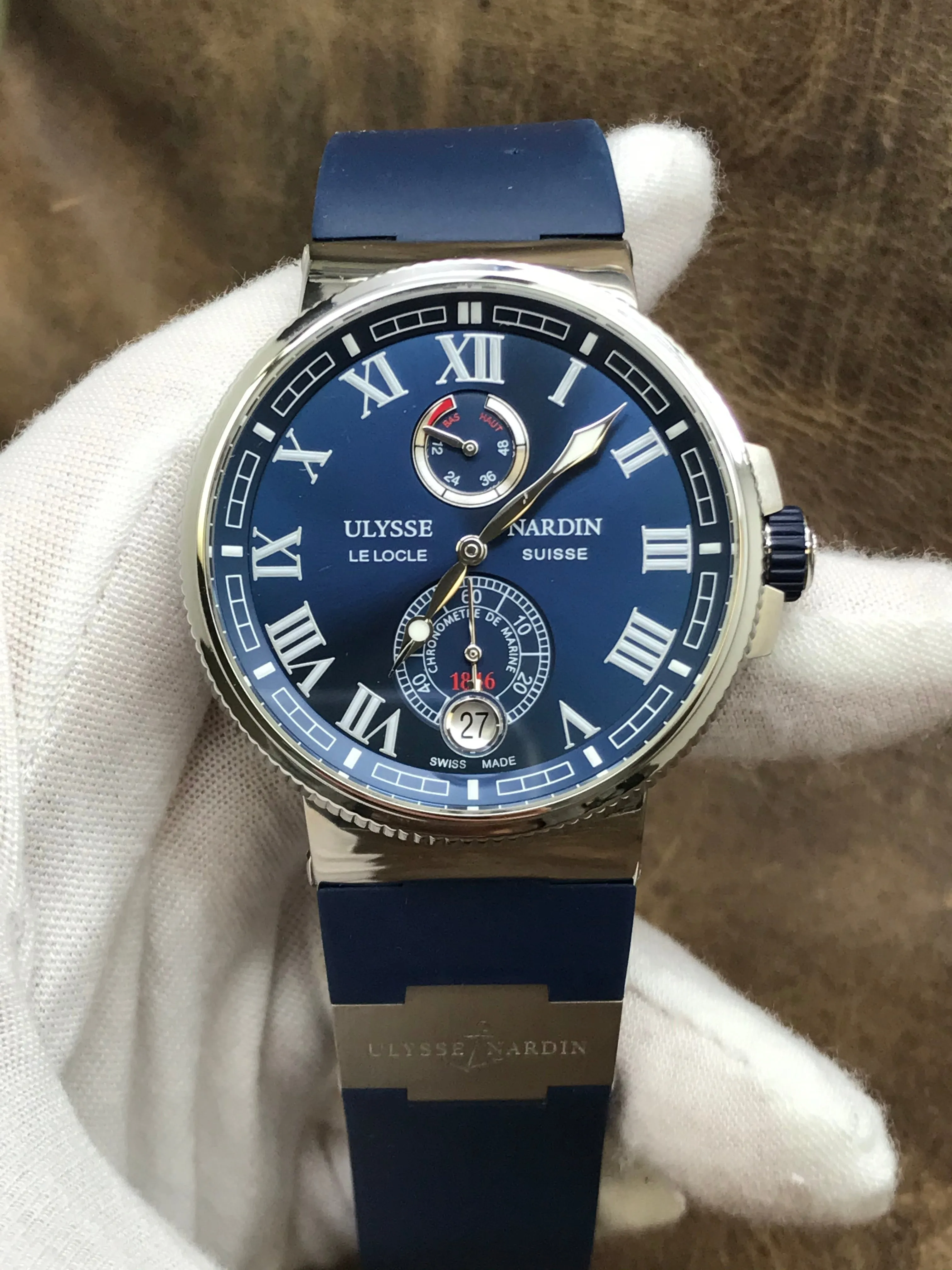 Ulysse Nardin Marine Chronometer Marin Chronometer 1183-126 Blue Dial Automatic  Men's Watch