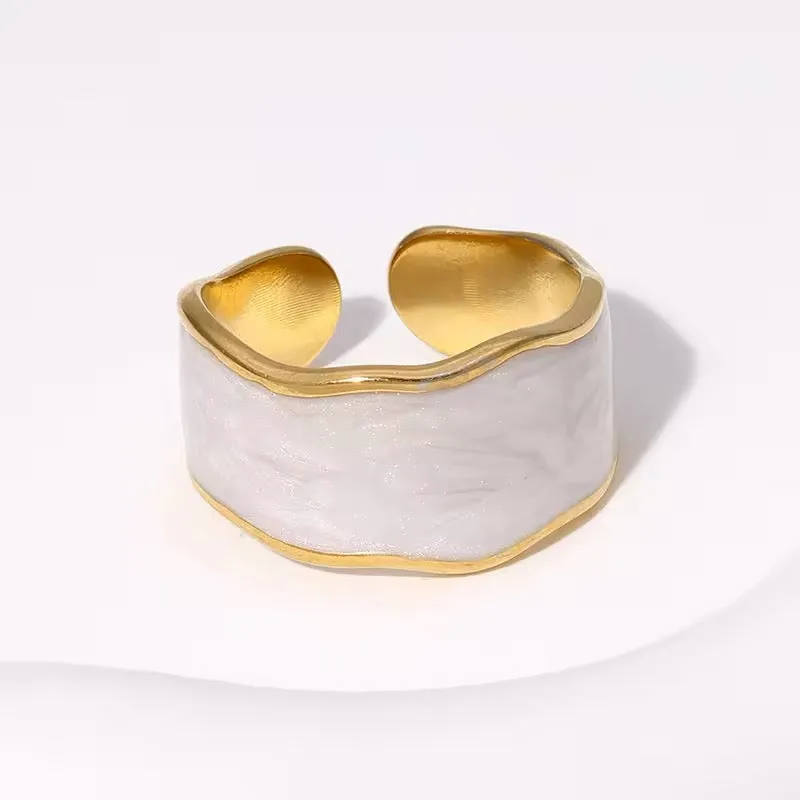 Unique Antique Irregular Drop Glaze Gold Rings